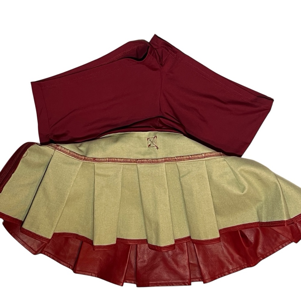 Edikted Pleated Micro Mini Lowrise Faux Leather Skirt - Picture 3 of 12